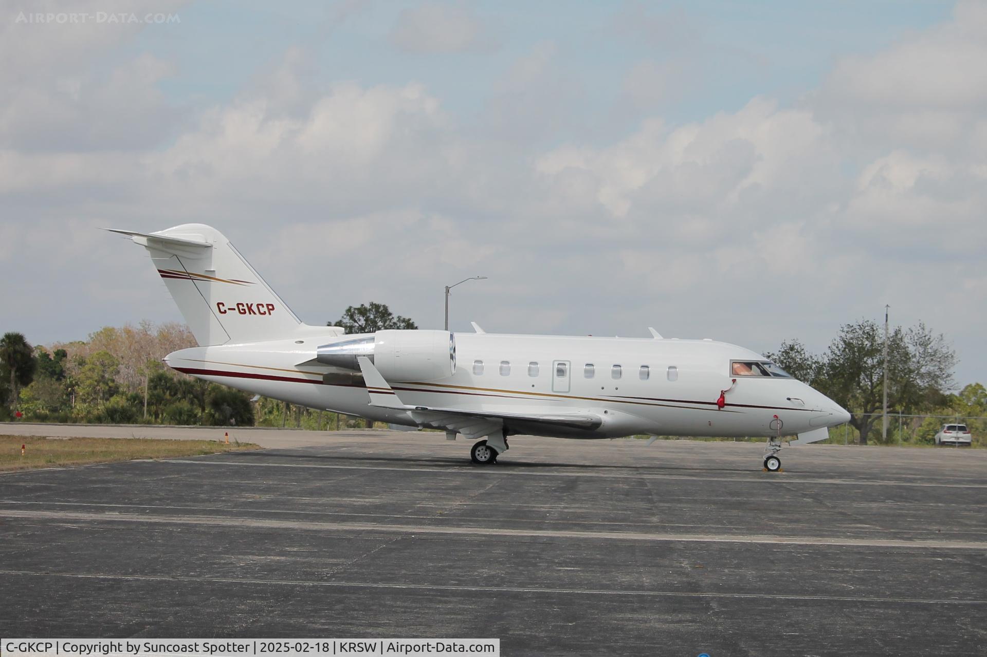 C-GKCP, 2013 Bombardier Challenger 605 (CL-600-2B16) C/N 5945, Challenger 605 parked on the Private Sky ramp at Southwest Florida International Airport