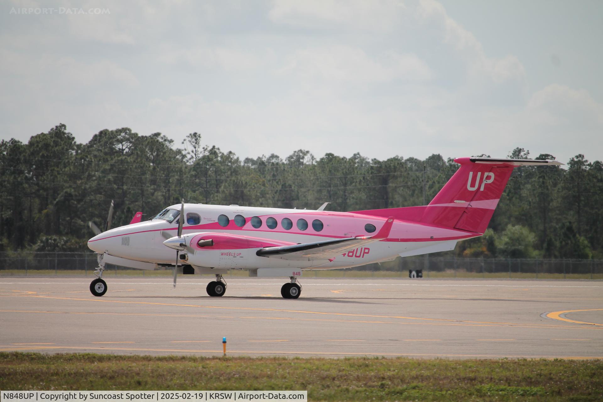 N848UP, 2015 Beechcraft 350 King Air C/N FL-1004, Wheels Up Flight 848 taxis at Southwest Florida International Airport prior to flight to Lyndon Pindling International Airport