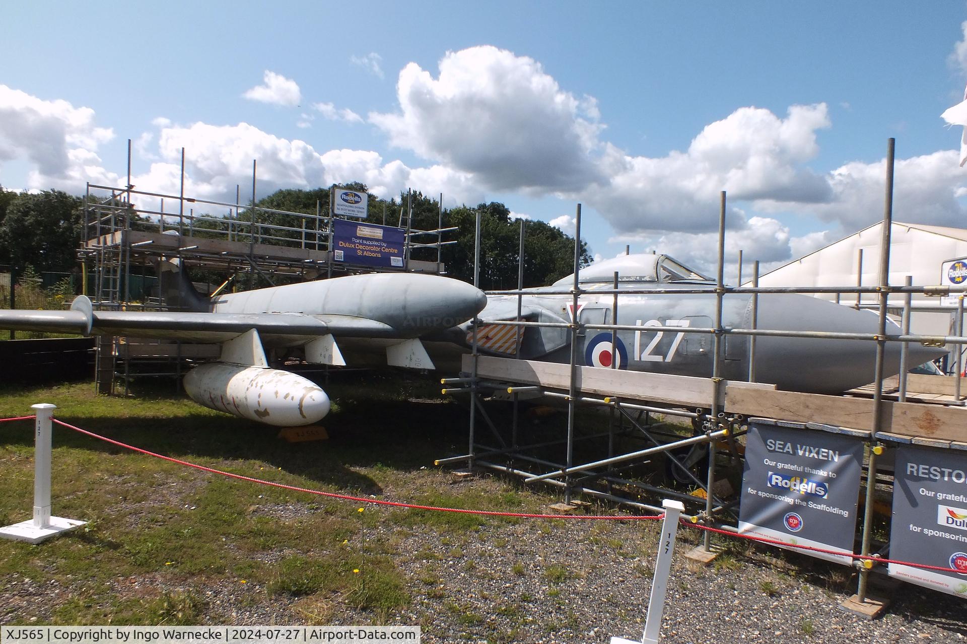 XJ565, De Havilland DH-110 Sea Vixen FAW.2 C/N 10047, De Havilland D.H.110 Sea Vixen being restored at the De Havilland Aircraft Museum, London Colney