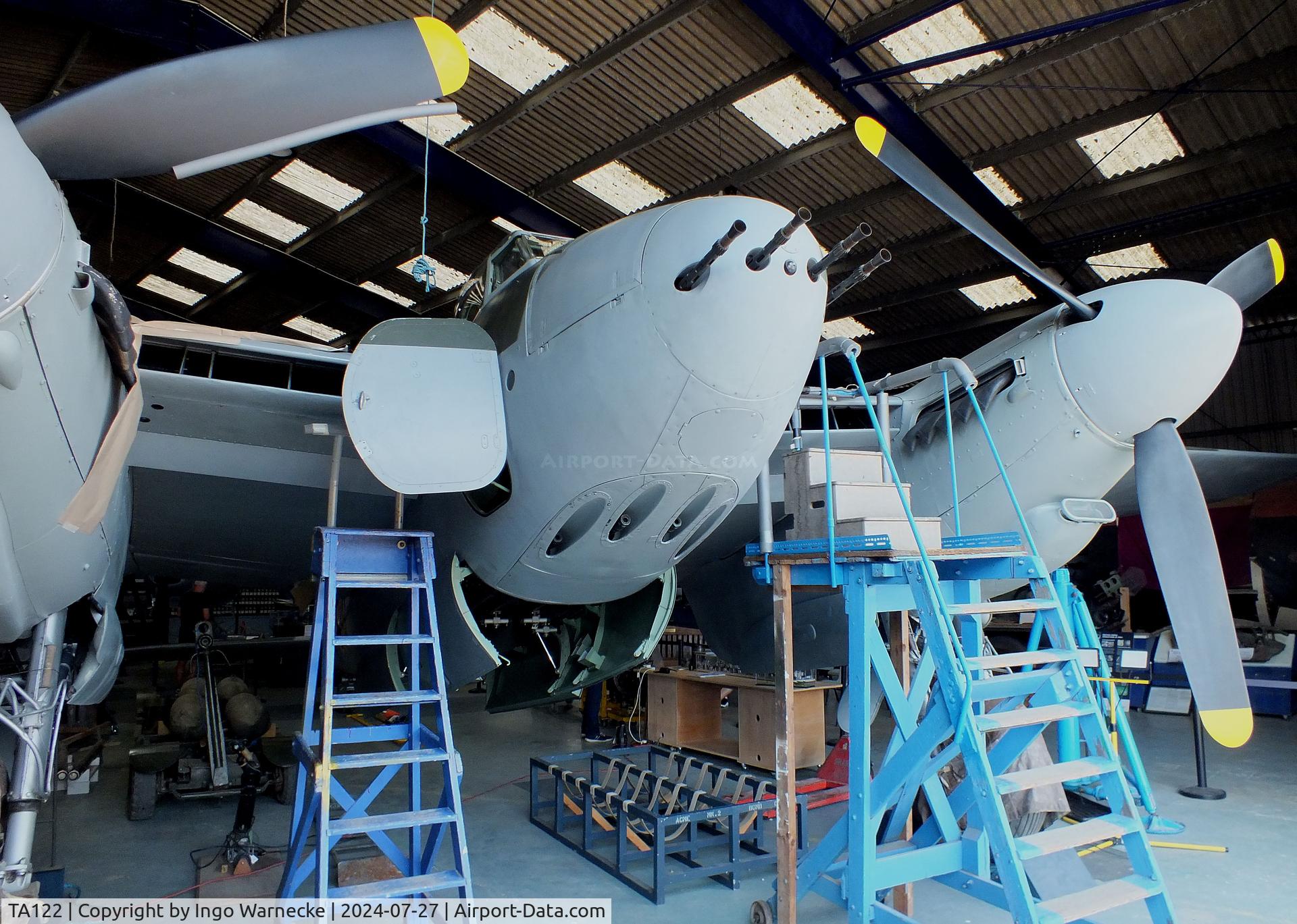 TA122, 1945 De Havilland DH-98 Mosquito FB.VI C/N Not found TA122, De Havilland D.H.98 Mosquito FB VI at the De Havilland Aircraft Museum, London Colney
