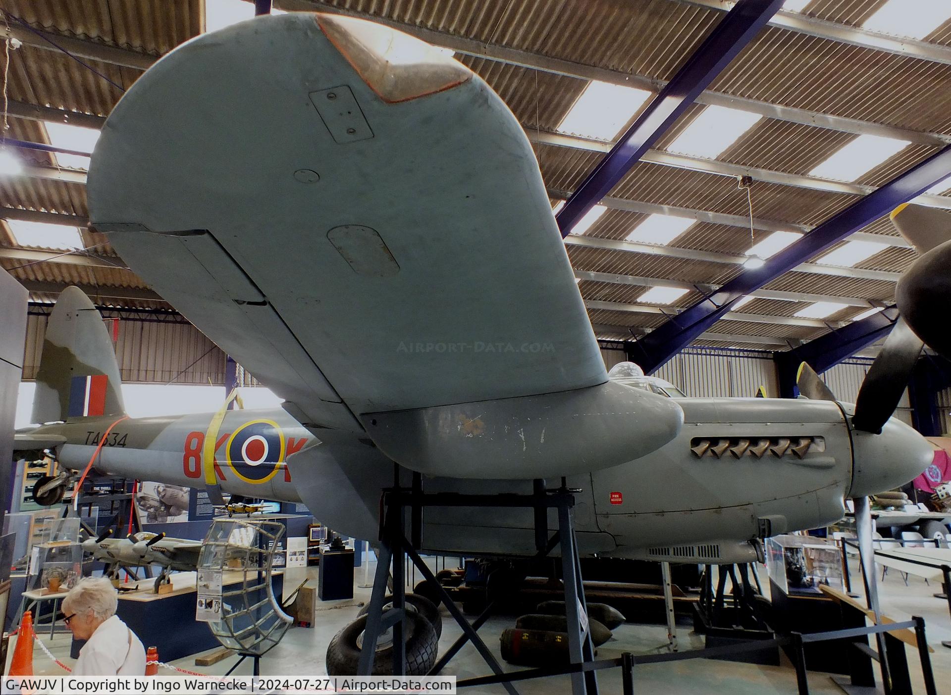G-AWJV, De Havilland DH-98 Mosquito TT.35 C/N Not found G-AWJV, De Havilland D.H.98 Mosquito B35 at the De Havilland Aircraft Museum, London Colney