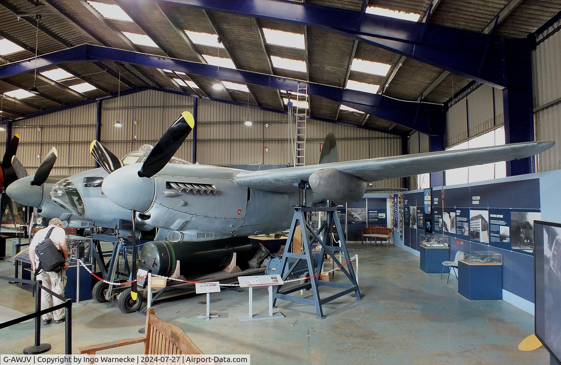 G-AWJV, De Havilland DH-98 Mosquito TT.35 C/N Not found G-AWJV, De Havilland D.H.98 Mosquito B35 at the De Havilland Aircraft Museum, London Colney