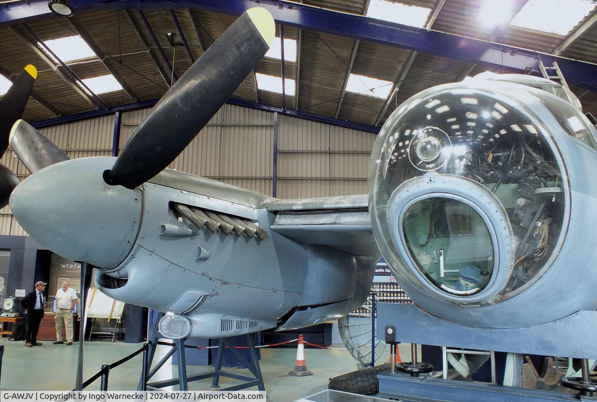 G-AWJV, De Havilland DH-98 Mosquito TT.35 C/N Not found G-AWJV, De Havilland D.H.98 Mosquito B35 at the De Havilland Aircraft Museum, London Colney