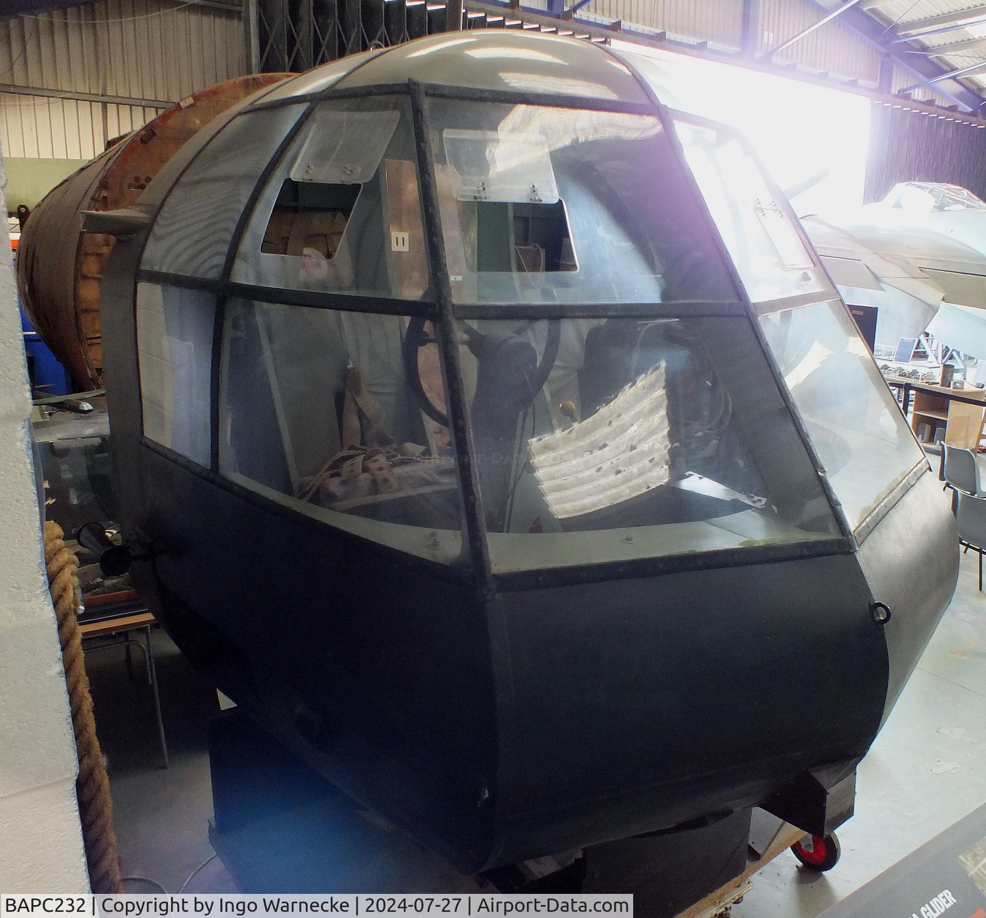 BAPC232, Airspeed AS.58 Horsa I/II C/N BAPC.232, Airspeed AS.58 Horsa I/II (nose + part of fuselage) at the De Havilland Aircraft Museum, London Colney