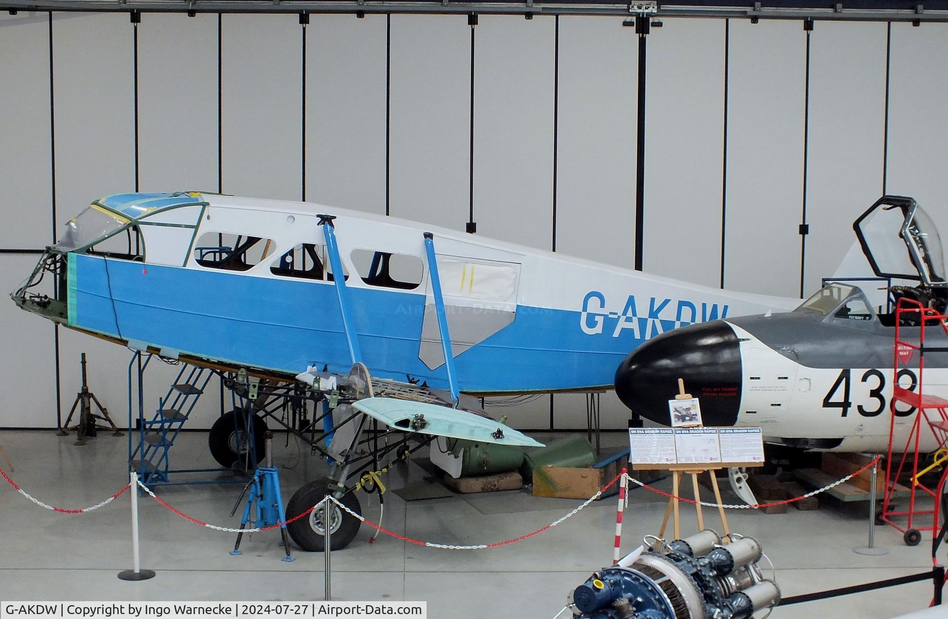 G-AKDW, 1945 De Havilland DH-89A Dominie/Dragon Rapide C/N 6897, De Havilland D.H.89 Dragon Rapide (fuselage/inner lower wing only) being restored at the De Havilland Aircraft Museum, London Colney