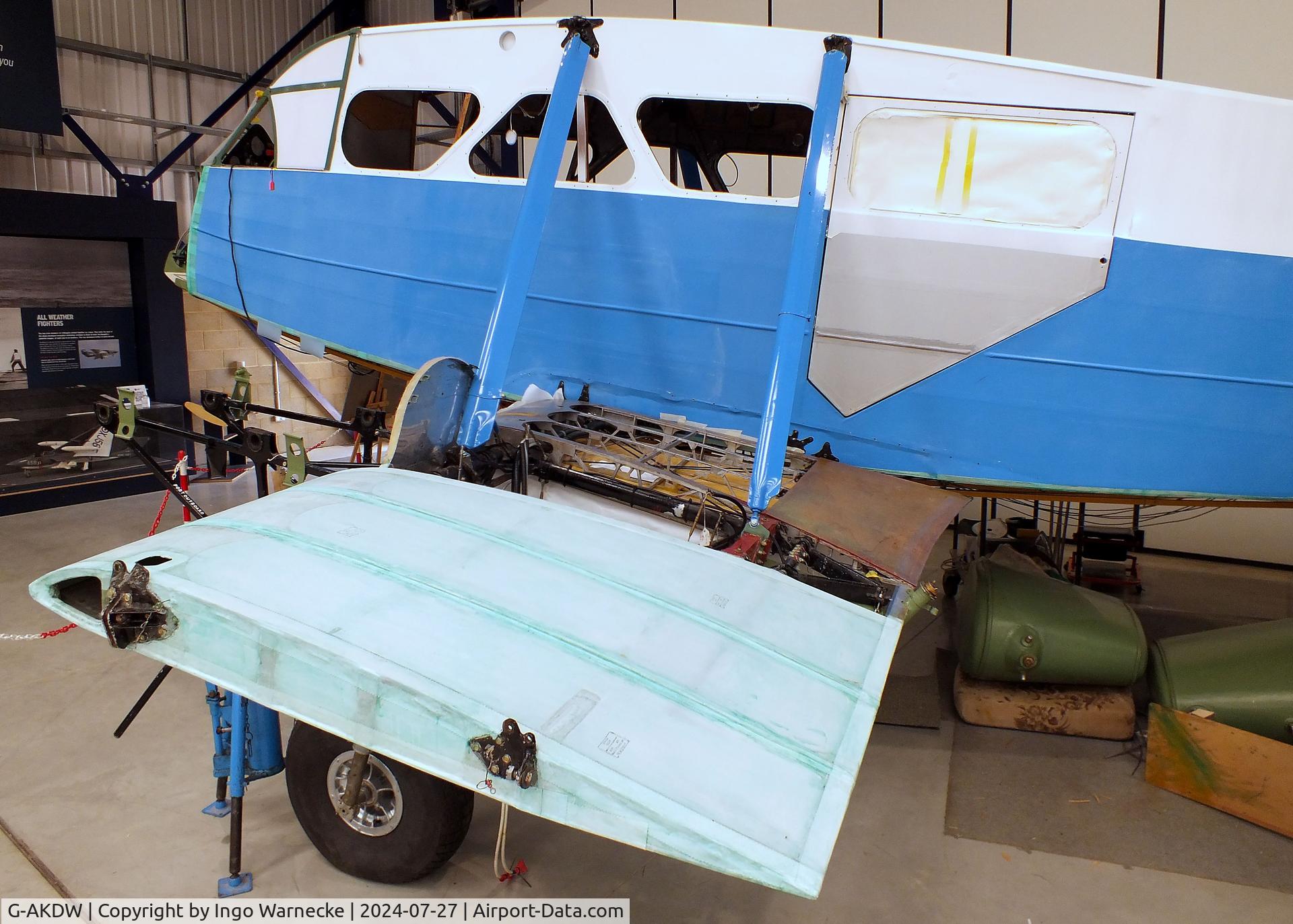 G-AKDW, 1945 De Havilland DH-89A Dominie/Dragon Rapide C/N 6897, De Havilland D.H.89 Dragon Rapide (fuselage/inner lower wing only) being restored at the De Havilland Aircraft Museum, London Colney