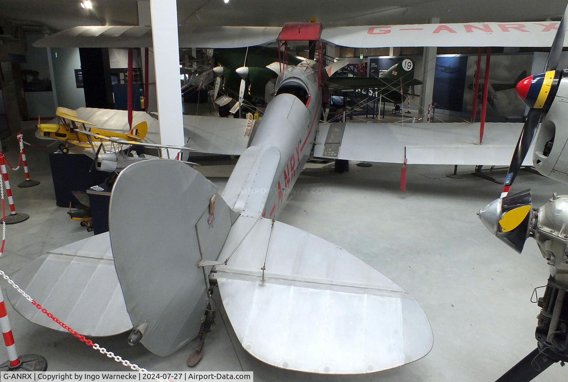 G-ANRX, De Havilland DH-82A Tiger Moth II C/N 3863, De Havilland D.H.82A Tiger Moth (converted to single seat crop-duster) at the De Havilland Aircraft Museum, London Colney