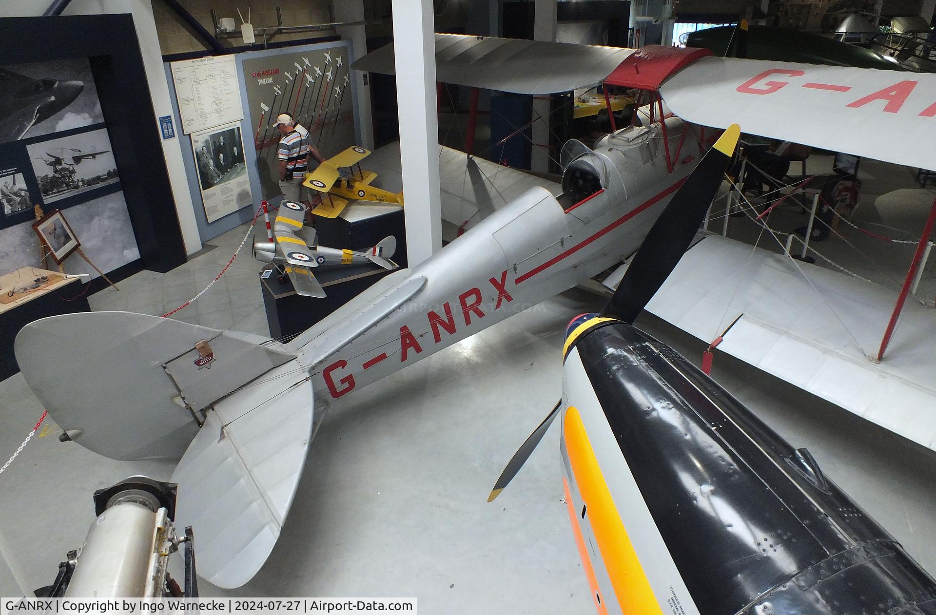 G-ANRX, De Havilland DH-82A Tiger Moth II C/N 3863, De Havilland D.H.82A Tiger Moth (converted to single seat crop-duster) at the De Havilland Aircraft Museum, London Colney