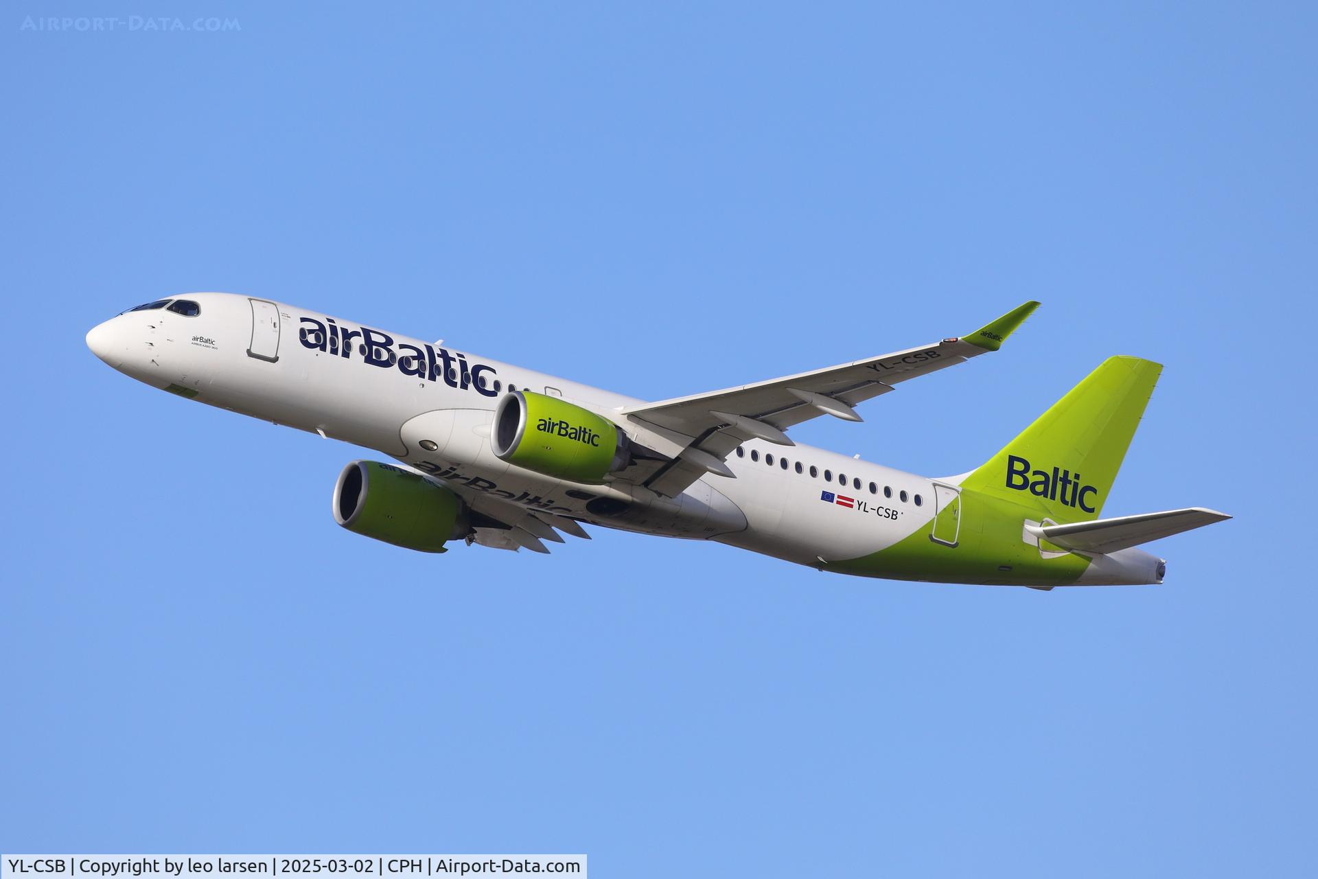 YL-CSB, 2016 Bombardier CSeries CS300 (BD-500-1A11) C/N 55004, Copenhagen T/O R-22R 2.3.2025