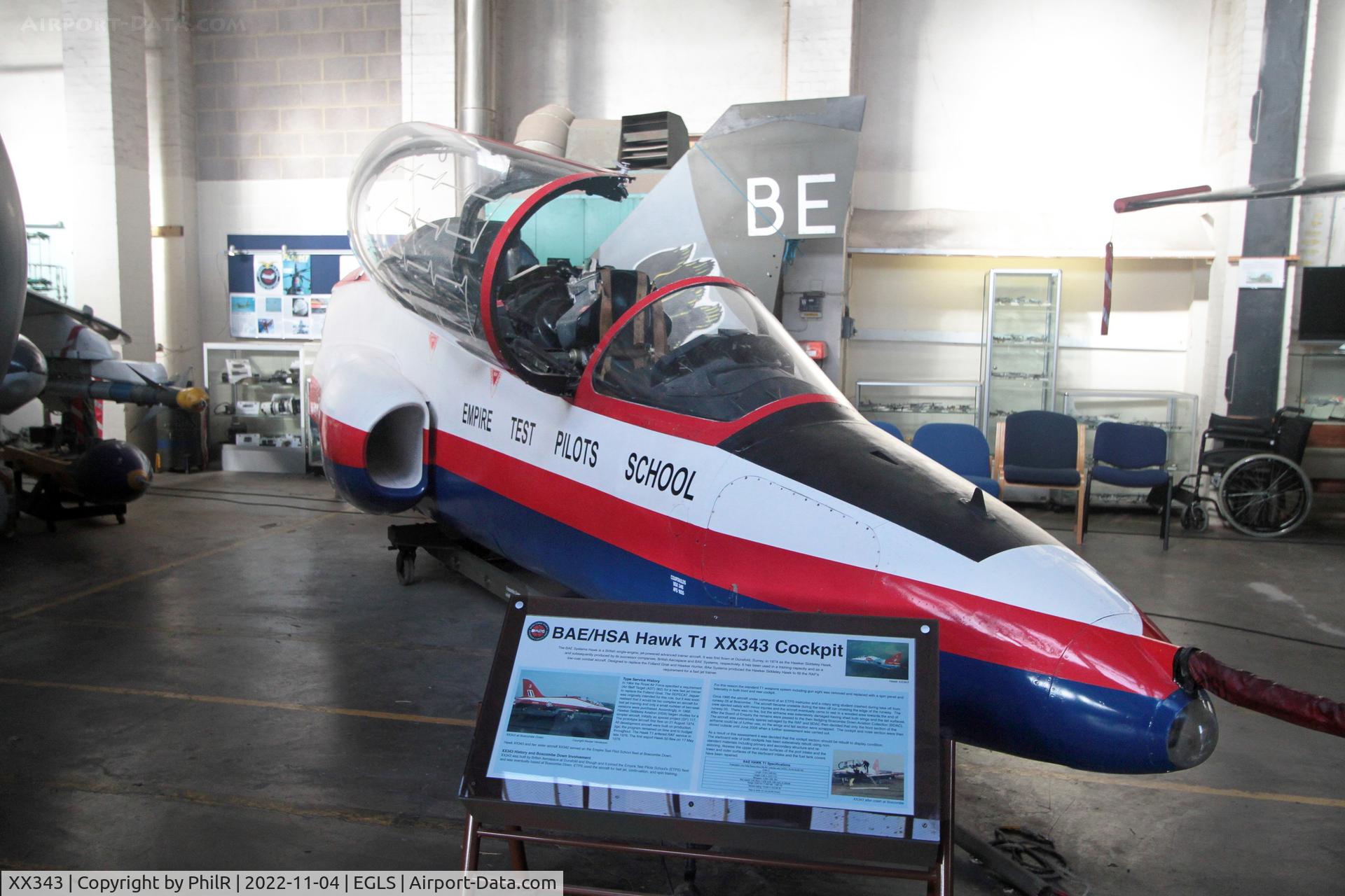 XX343, 1981 Hawker Siddeley Hawk T.1 C/N 192/312167, XX343 1981 BAe Hawk T1 cockpit BDAC Old Sarum 04.11.22