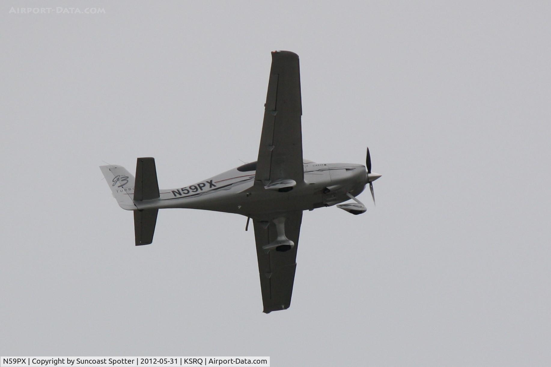 N59PX, 2007 Cirrus SR22 C/N 2576, Cirrus SR-22 flies over Sarasota-Bradenton International Airport