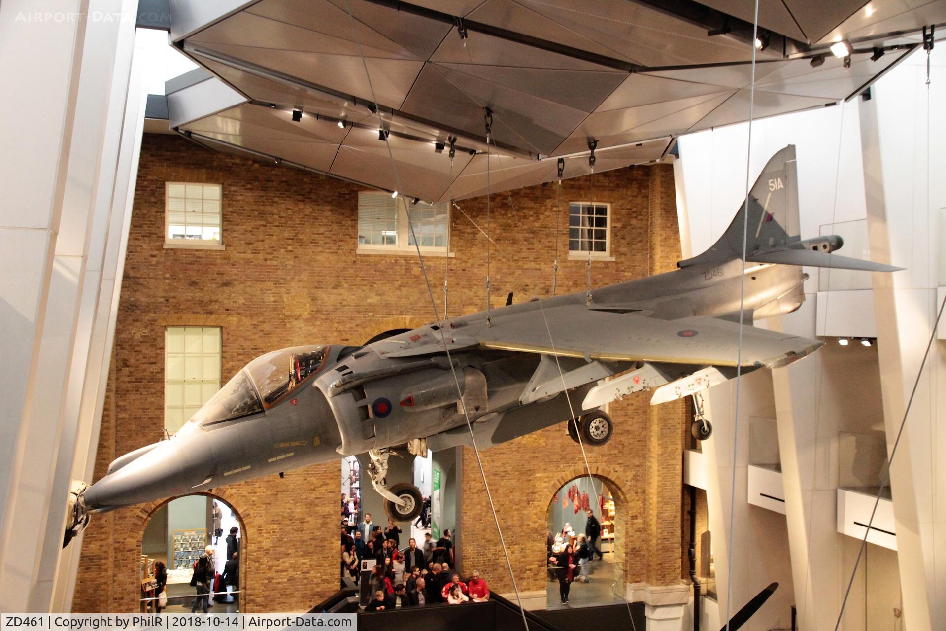 ZD461, 1989 British Aerospace Harrier GR.7 C/N P51, ZD461 BAe Harrier GR7A IWM Lambeth 14.10.18 (3)