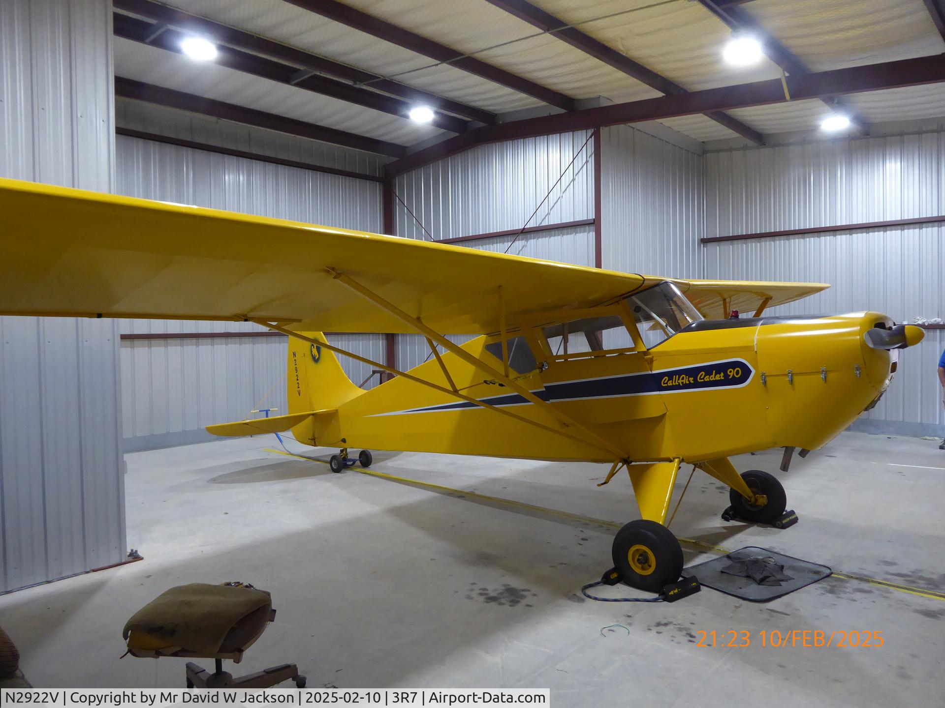 N2922V, 1952 Callair S-1A-90C C/N 1002, Seen 10th february 2025 at Jennings, Louisiana