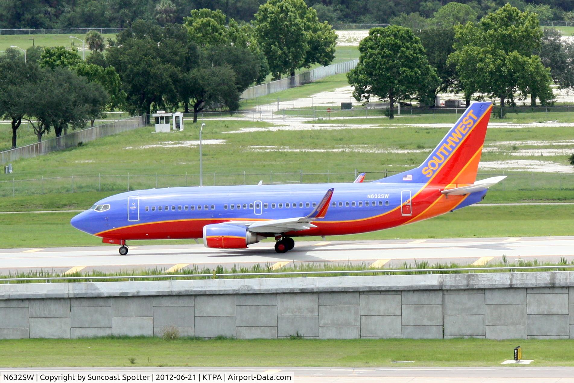 N632SW, 1996 Boeing 737-3H4 C/N 27707, Southwest Flight 2328 taxis for departure at Tampa International Airport prior to a flight to Baltimore-Washington International Airport