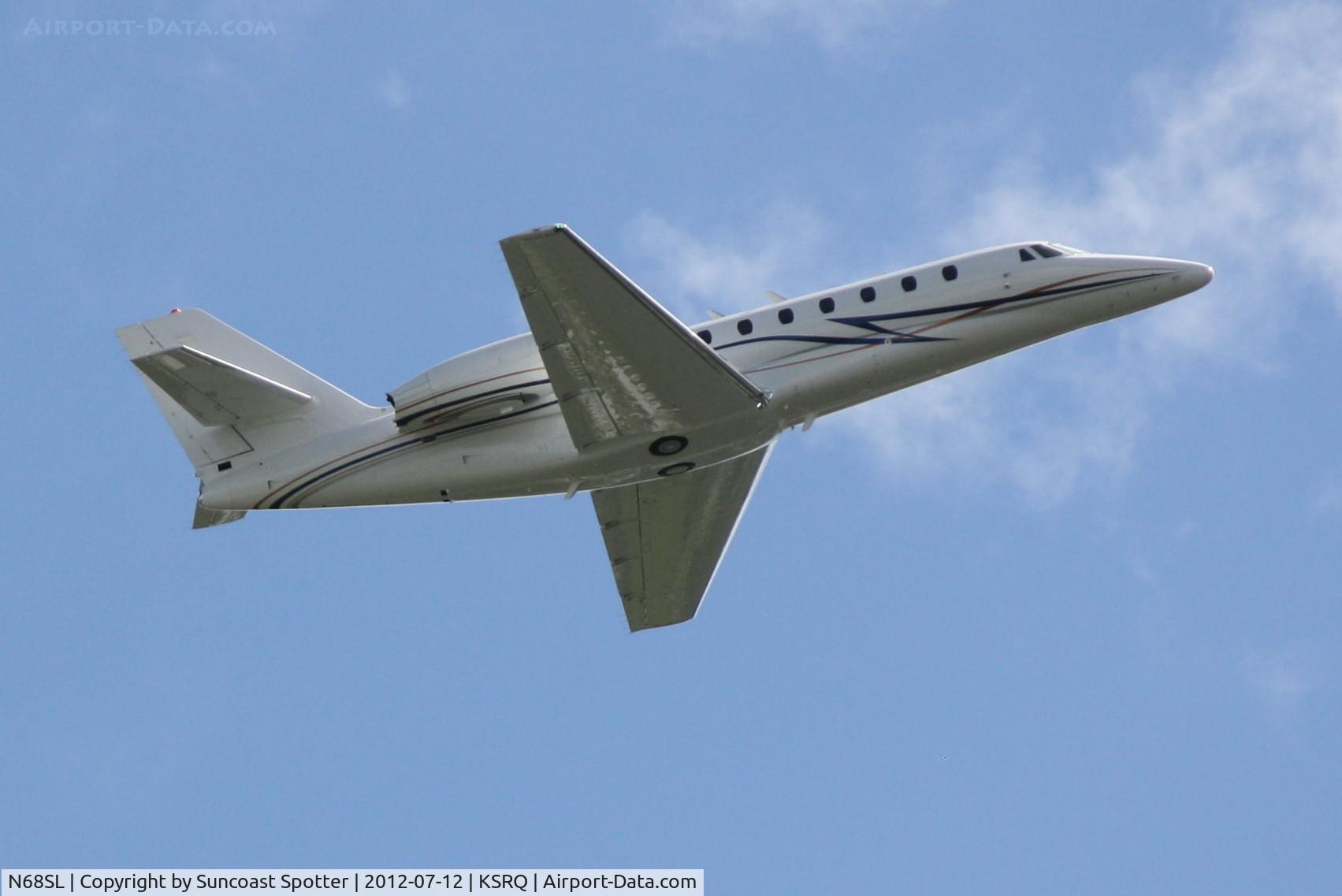 N68SL, 2009 Cessna 680 Citation Sovereign C/N 680-0264, Cessna Citation Sovereign departs Sarasota-Bradenton International Airport