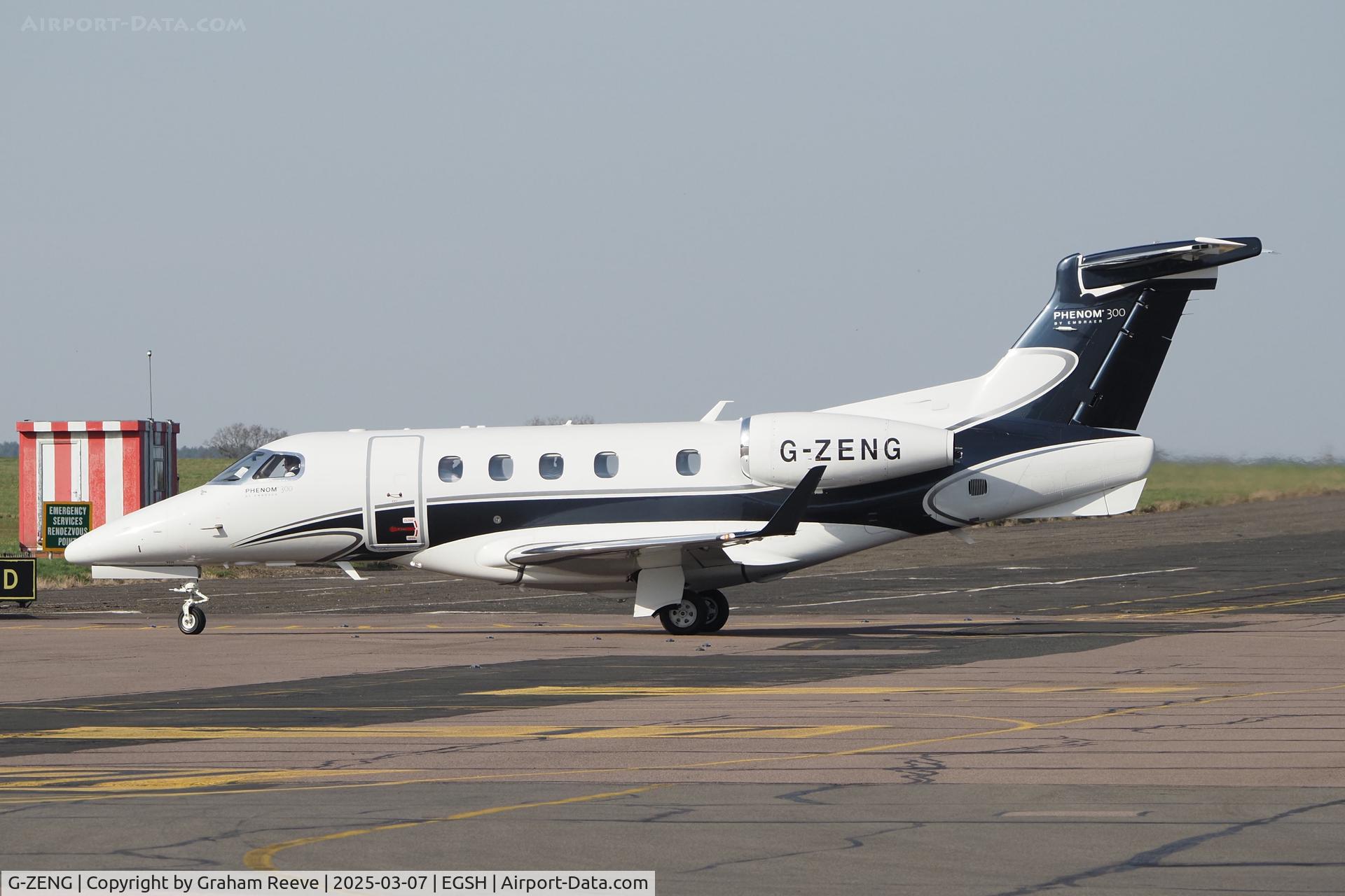 G-ZENG, 2017 Embraer EMB-505 Phenom 300 C/N 50500409, Just landed at Norwich.