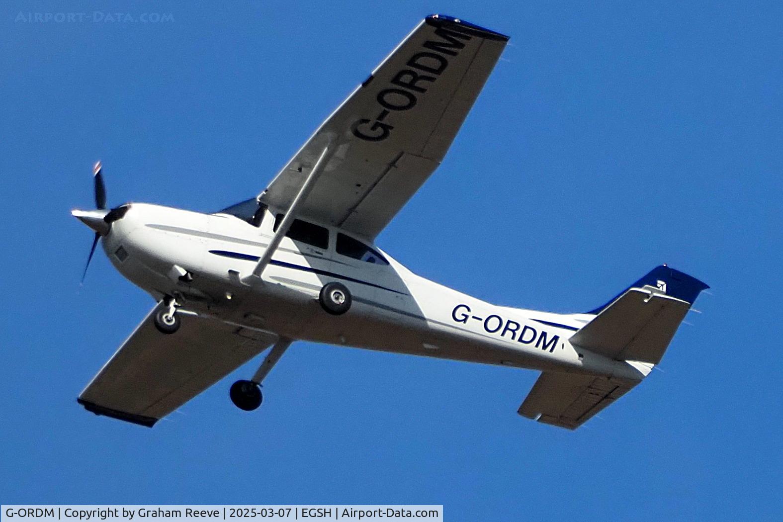 G-ORDM, 2003 Cessna 182T Skylane C/N 18281206, On approach to Norwich.