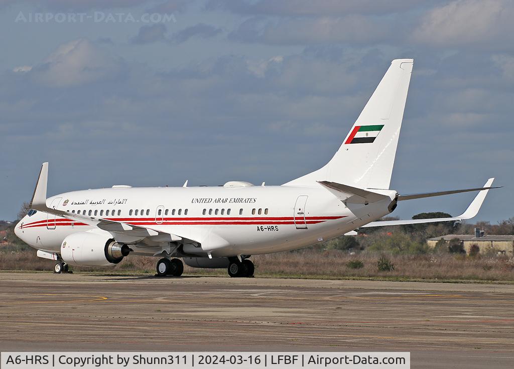 A6-HRS, Boeing 737-7E0 BBJ C/N 29251, Parked...