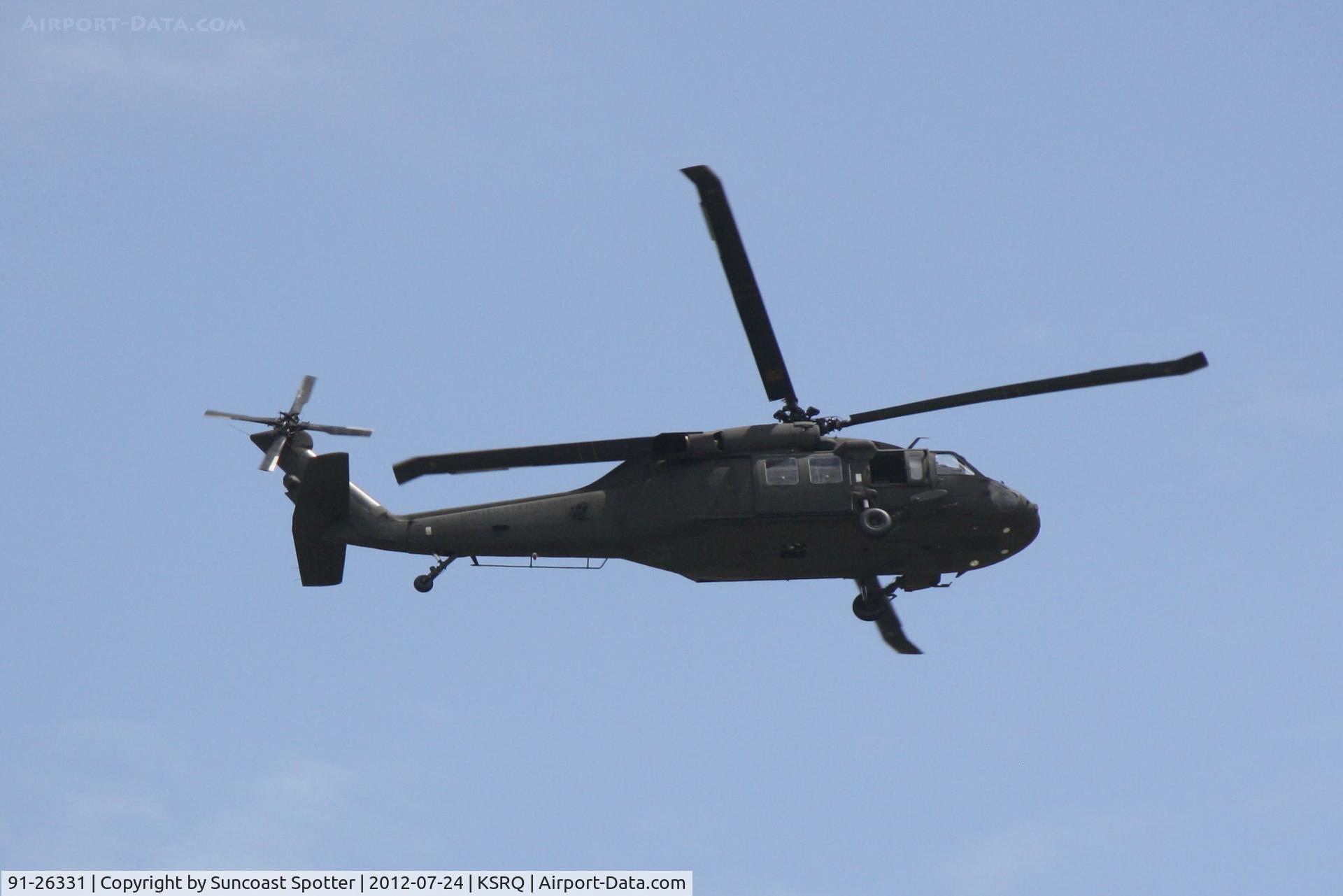 91-26331, 1991 Sikorsky UH-60L Blackhawk C/N 701629, A US Army Reserve Blackhawk performs a low approach at Sarasota-Bradenton International Airport