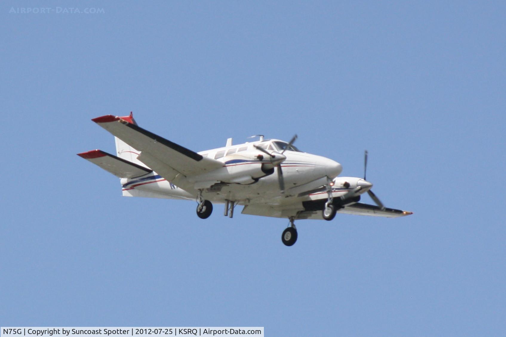 N75G, 1967 Beech U-21A Ute C/N LM-83, Beechcraft King Air 90 on approach to Sarasota-Bradenton International Airport