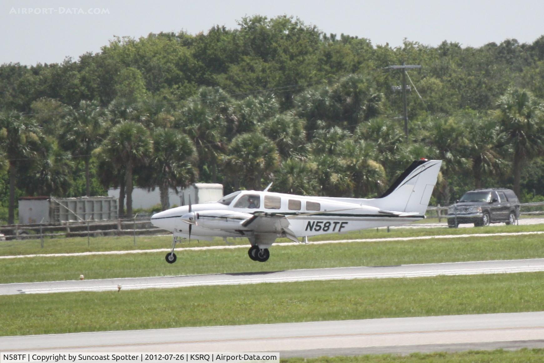 N58TF, 1980 Beech 58P Baron C/N TJ-292, Beechcraft Baron arrives at Sarasota-Bradenton International Airport