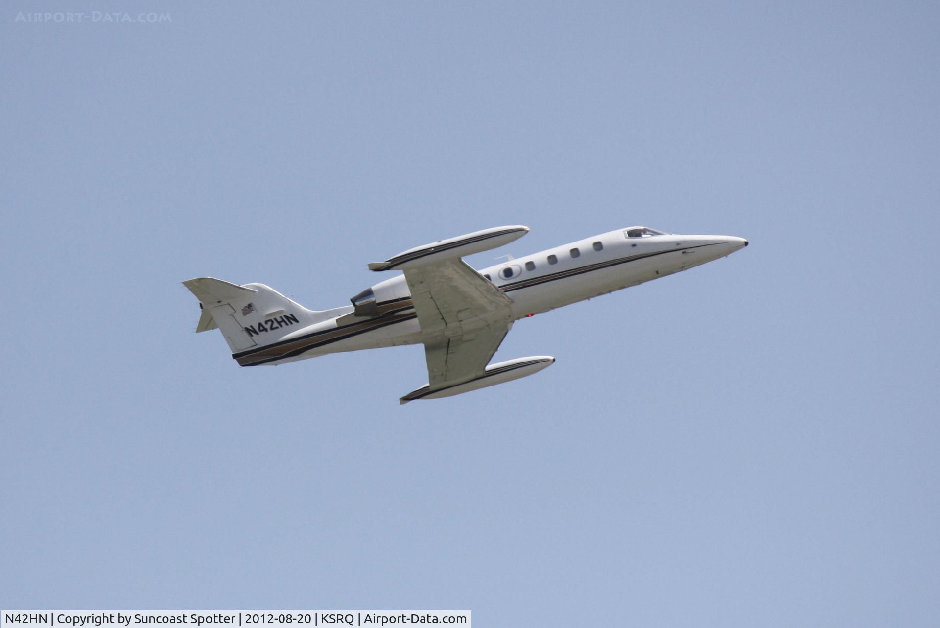 N42HN, 1983 Gates Learjet 35A C/N 507, Learjet 35 departs Sarasota-Bradenton International Airport enroute to Eagles Creek Airpark
