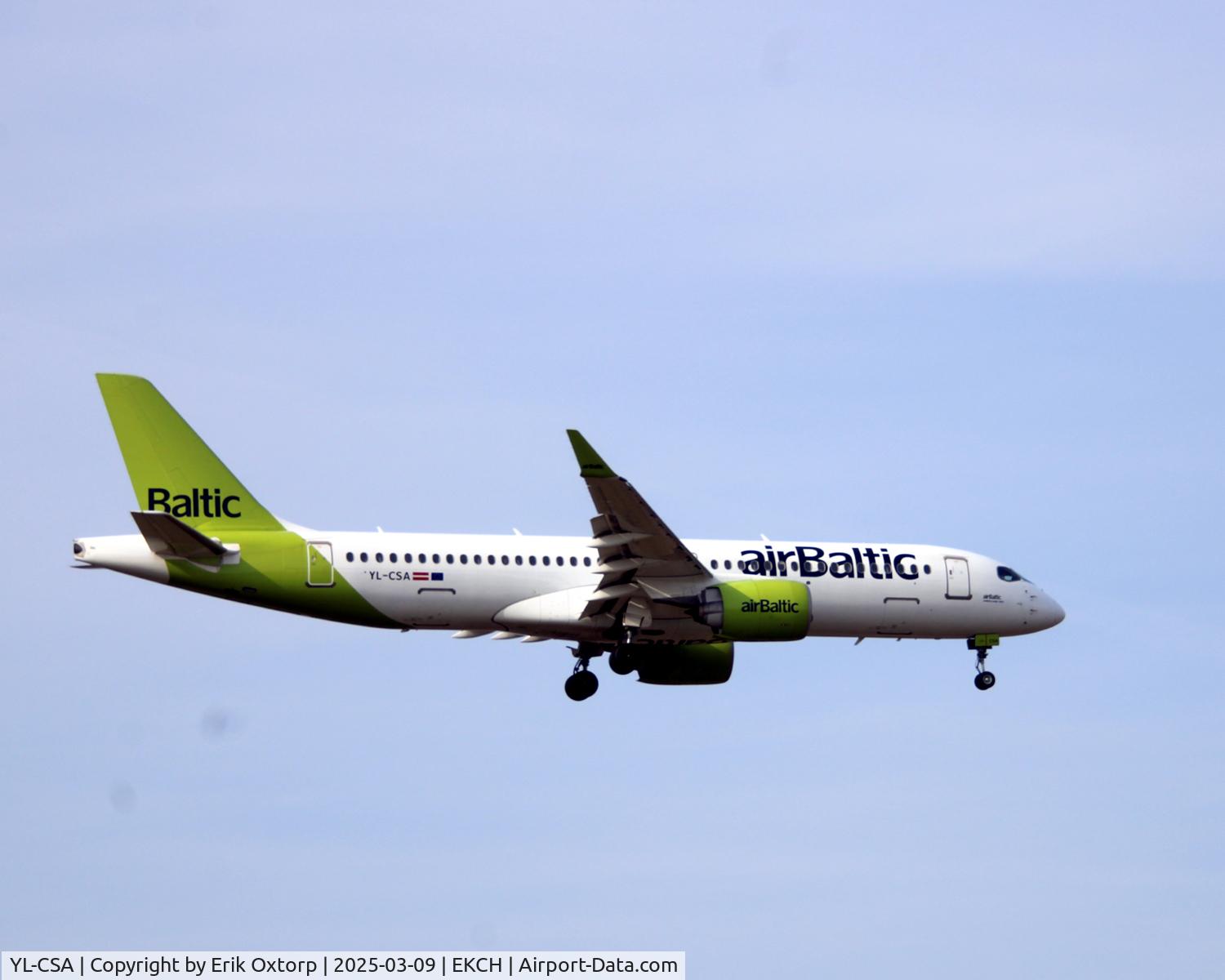 YL-CSA, 2016 Bombardier CSeries CS300 (BD-500-1A11) C/N 55003, YL-CSA take off rw 04R