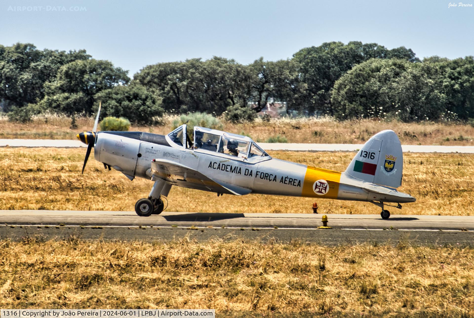 1316, 1955 OGMA DHC-1 Chipmunk T.20 C/N OGMA-06, Portuguese Air Force Chipmunk at BYJ