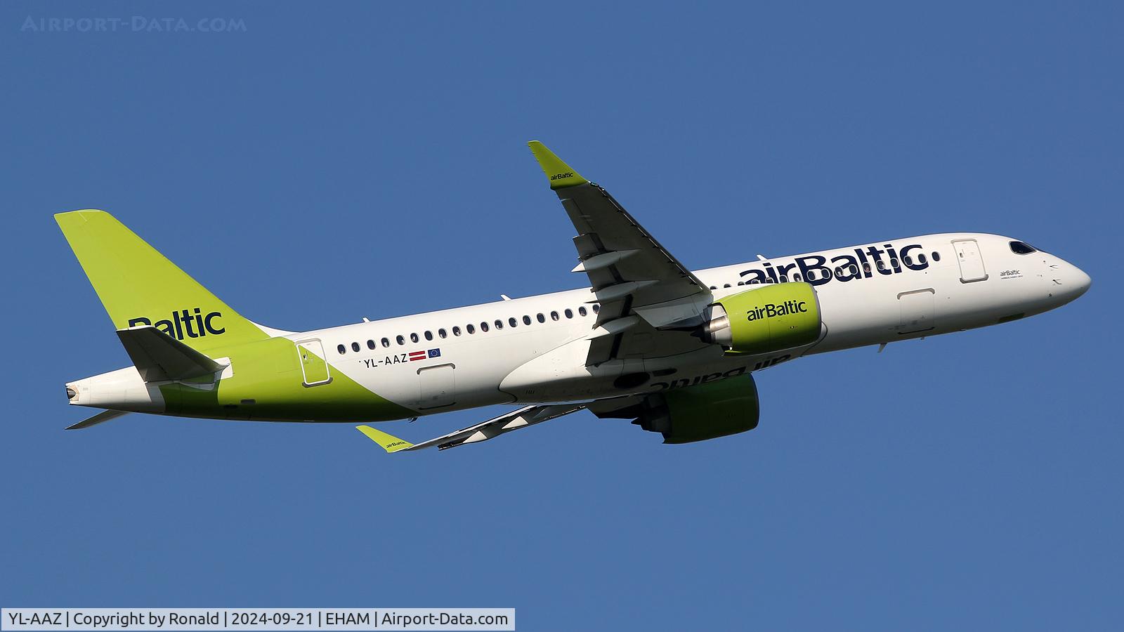 YL-AAZ, 2021 Airbus A220-300 C/N 55114, at eham