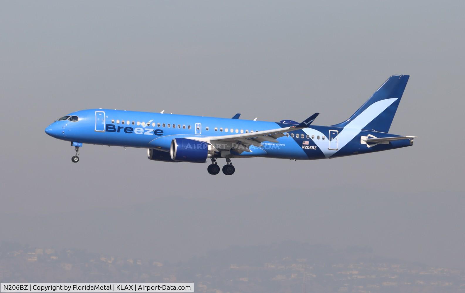 N206BZ, 2022 Airbus A220-300 C/N 55143, MXY A223 zx jax-lax