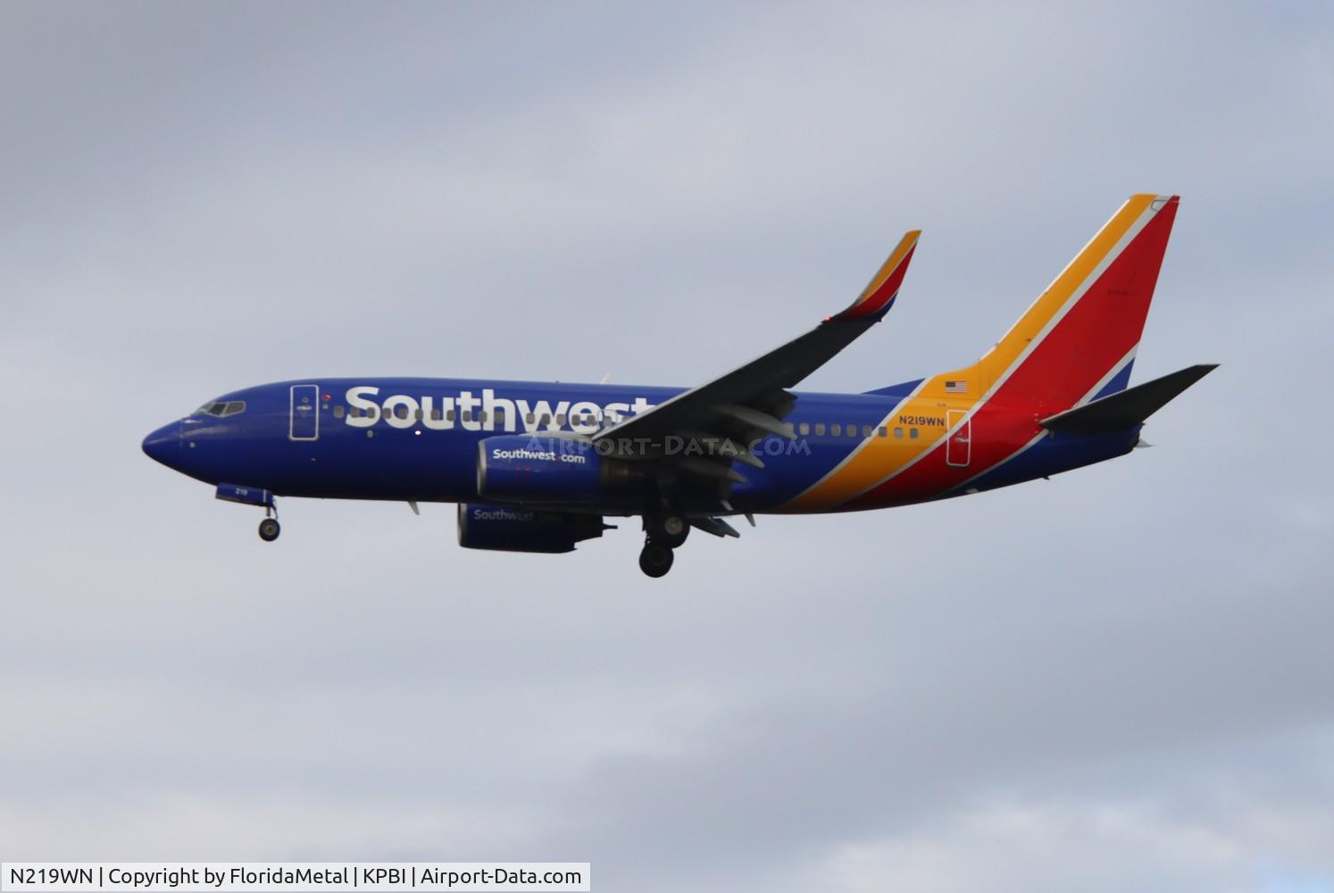 N219WN, 2005 Boeing 737-7H4 C/N 32490, SWA 737 zx bwi-pbi