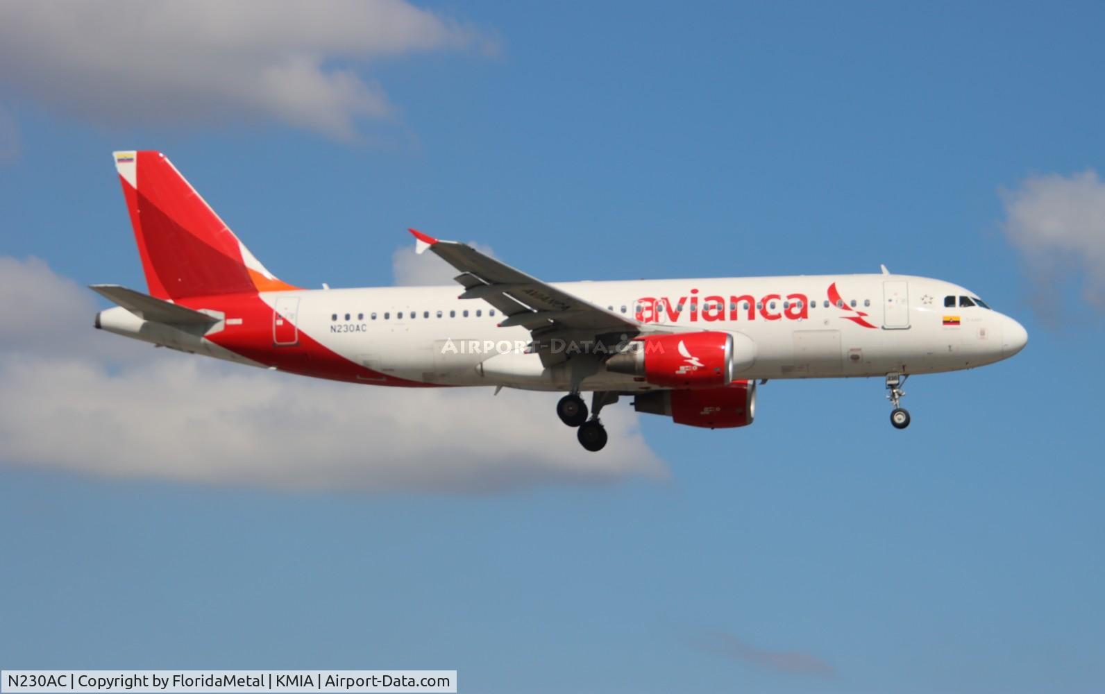 N230AC, 2008 Airbus A320-214 C/N 3667, AVA A320 zx bao, skbq-mia