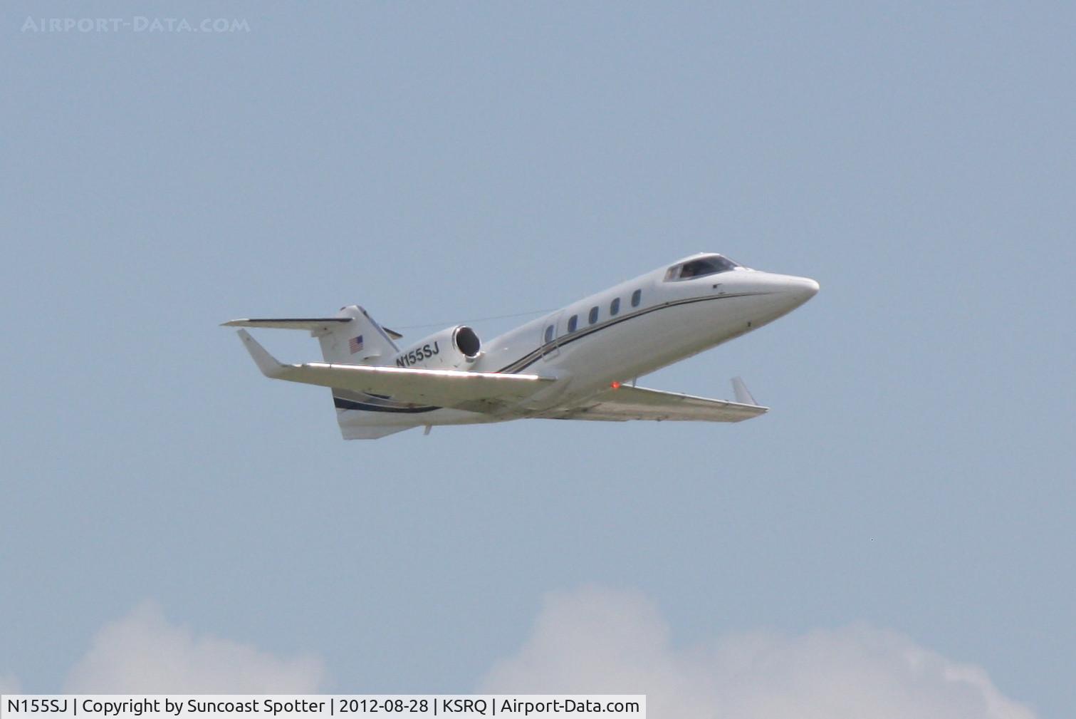 N155SJ, 1984 Gates Learjet 55 C/N 102, Learjet 55 departs Sarasota-Bradenton International Airport