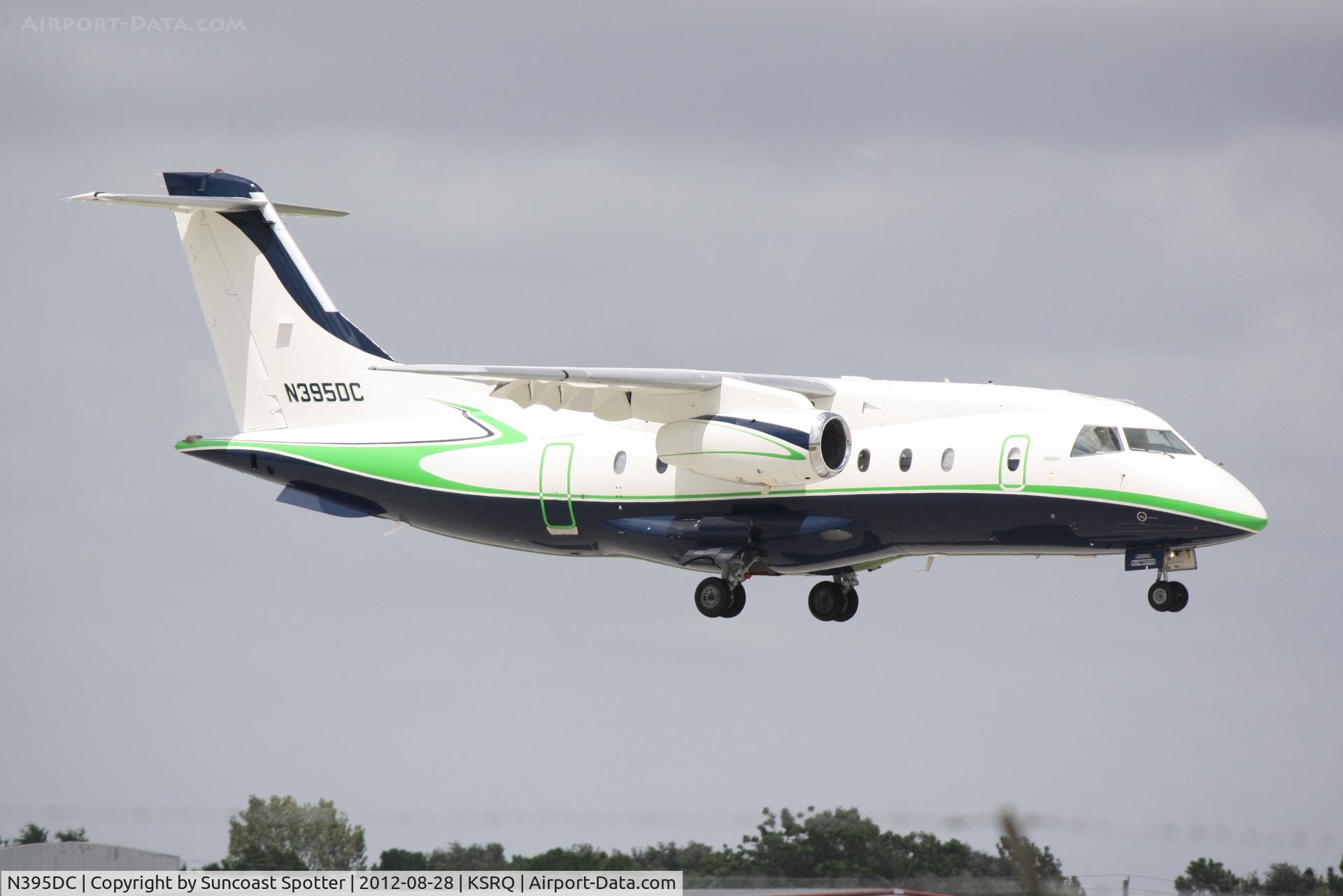 N395DC, 2001 Fairchild Dornier 328-300 328JET C/N 3178, Key Lime Air Flight 613 arrives at Sarasota-Bradenton International Airport following a flight from Birmingham-Shuttlesworth International Airport
