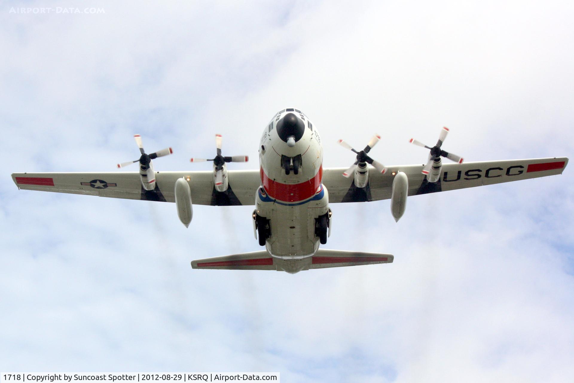 1718, 1986 Lockheed C-130H Hercules C/N 382-5106, USCG Clearwater HC-130 Hercules performs touch and go's at Sarasota-Bradenton International Airport