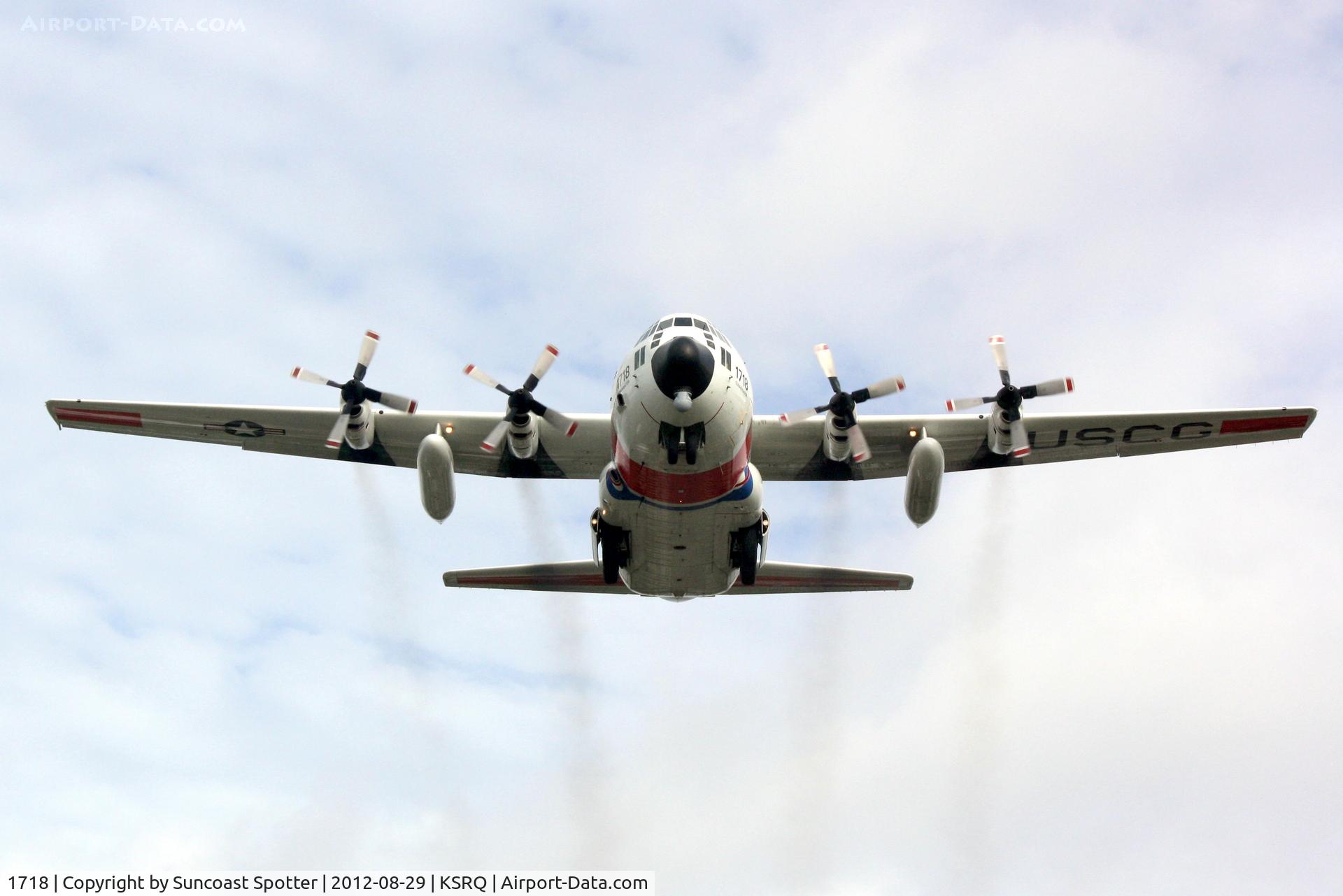 1718, 1986 Lockheed C-130H Hercules C/N 382-5106, USCG Clearwater HC-130 Hercules performs touch and go's at Sarasota-Bradenton International Airport