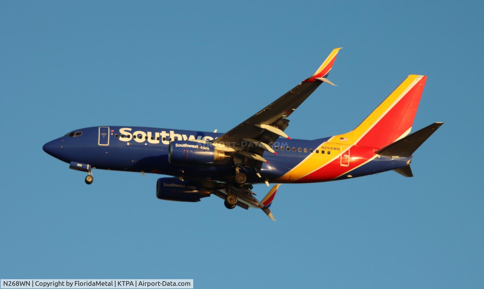 N268WN, 2007 Boeing 737-7H4 C/N 32524, SWA 737 zx bdl-tpa