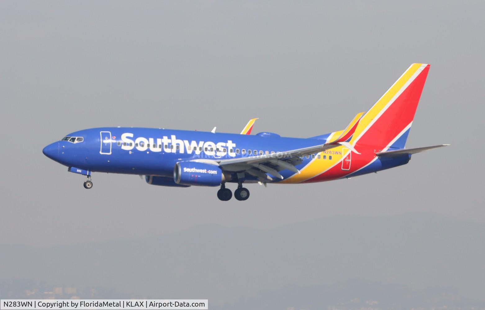 N283WN, 2007 Boeing 737-7H4 C/N 36610, SWA 737 zx sjc-lax