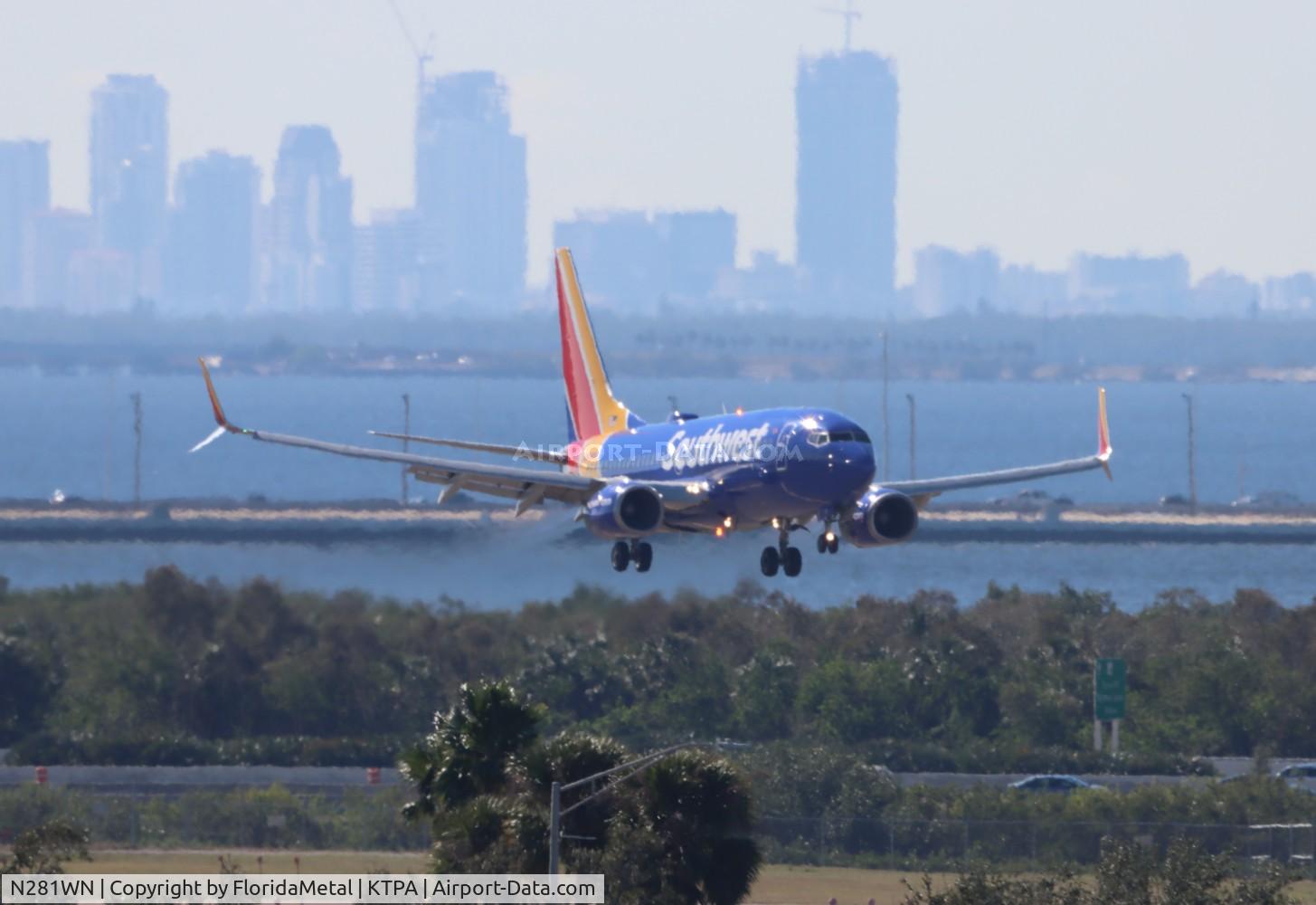 N281WN, 2007 Boeing 737-7H4 C/N 36528, SWA 737 zx phx-tpa