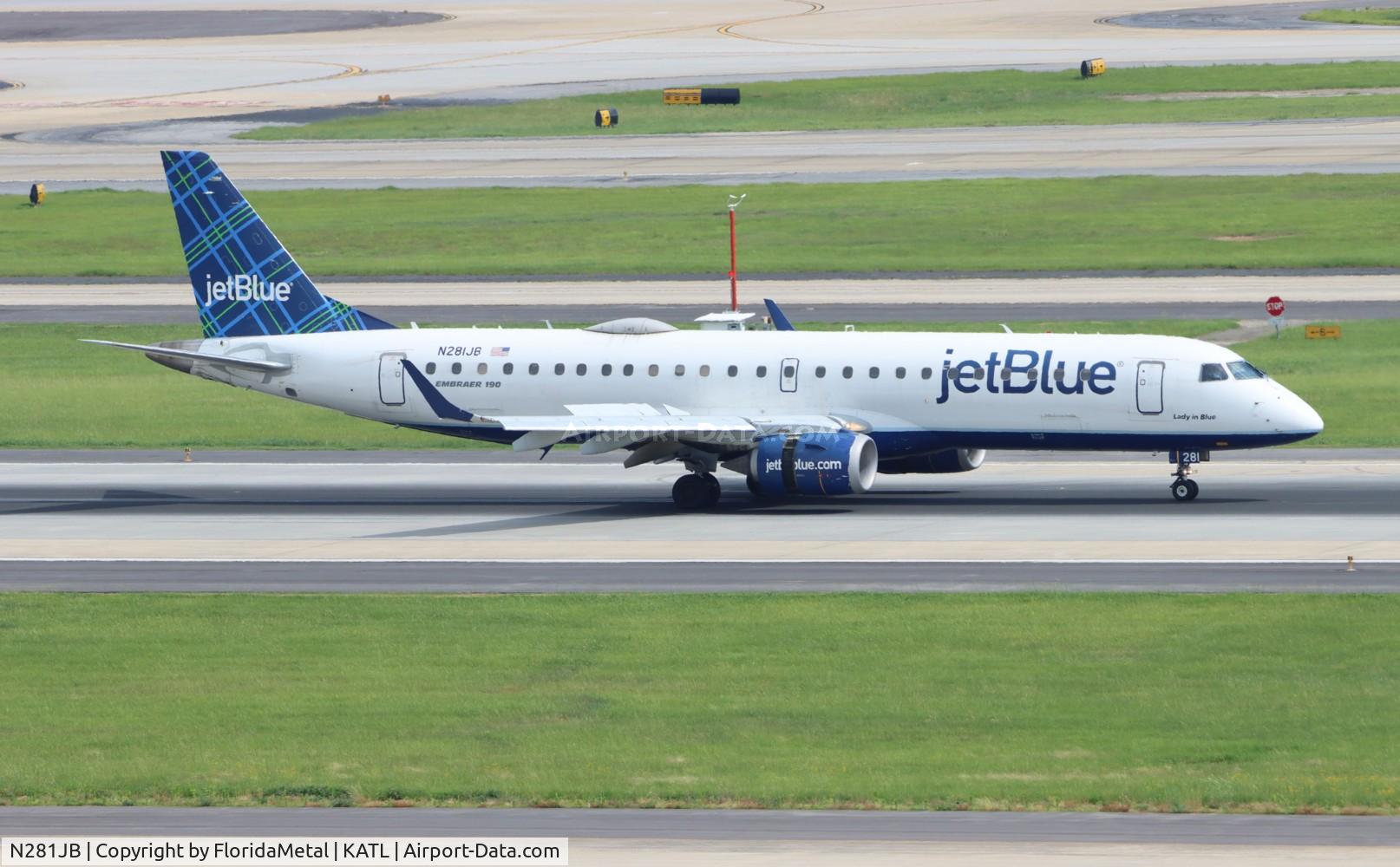 N281JB, 2007 Embraer 190AR (ERJ-190-100IGW) C/N 19000103, JBU E190 zx bos-atl