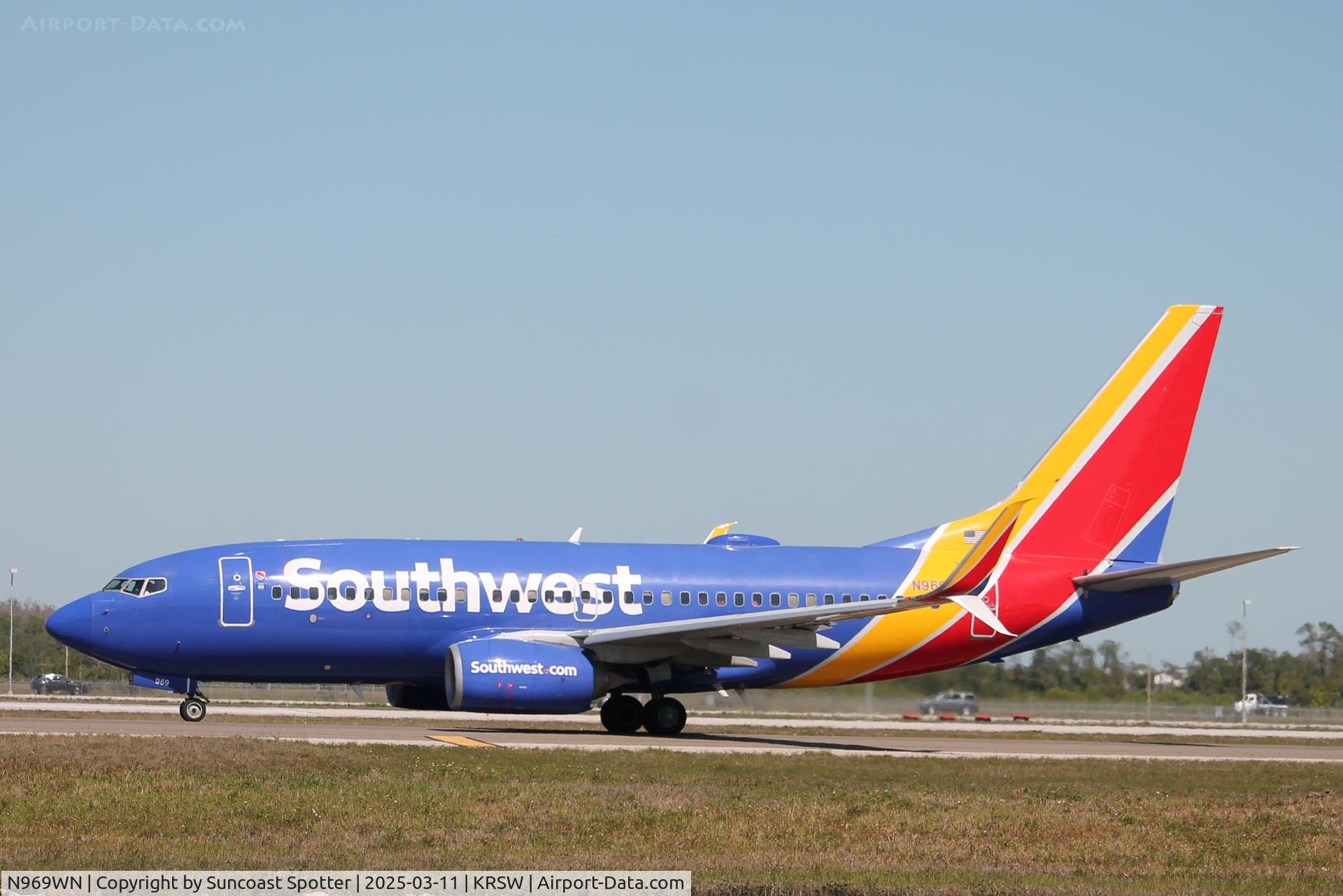 N969WN, 2011 Boeing 737-7H4 C/N 41777, Southwest Flight 1969 taxis at Southwest Florida International Airport prior to flight to Baltimore-Washington International Airport