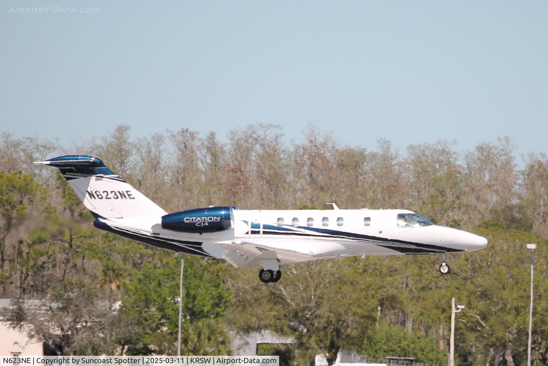 N623NE, 2024 Textron Aviation 525C C/N 525C0448, Jet Out Flight 623 arrives at Southwest Florida International Airport following flight from Fort Lauderdale-Hollywood International Airport