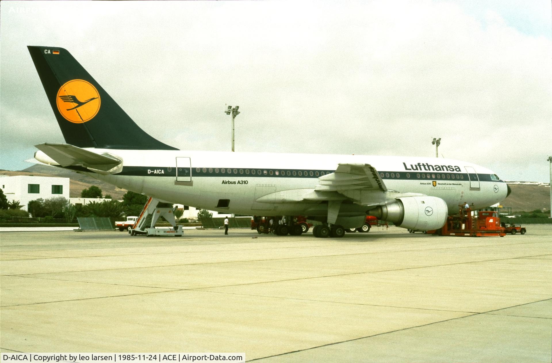 D-AICA, 1984 Airbus A310-203 C/N 191, Lanzarote24.11.1985