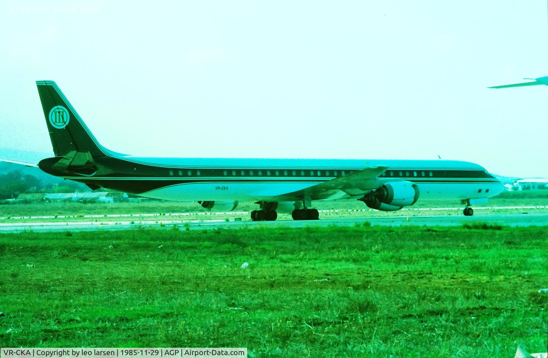 VR-CKA, 1969 Douglas DC-8-73PF C/N 46095, Malaga 29.11.1985