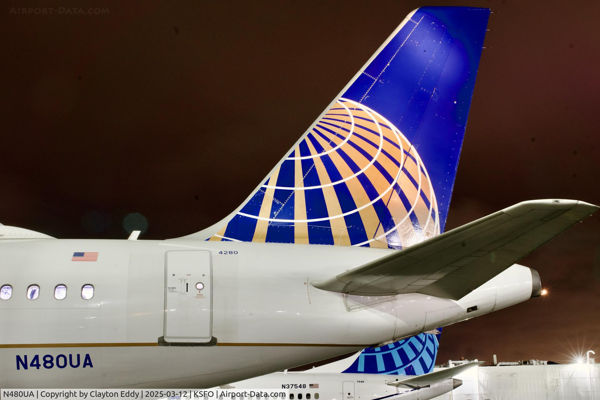 N480UA, 2001 Airbus A320-232 C/N 1555, SFO 2025