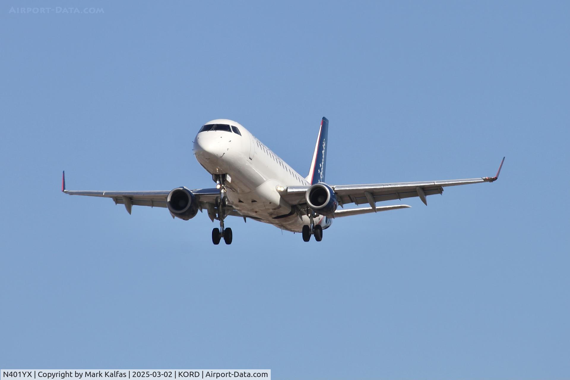 N401YX, 2013 Embraer 175LR (ERJ-170-200LR) C/N 17000363, E75S REPUBLIC AIRWAYS Embraer ERJ 175 N401YX RPA4428 MCO-ORD