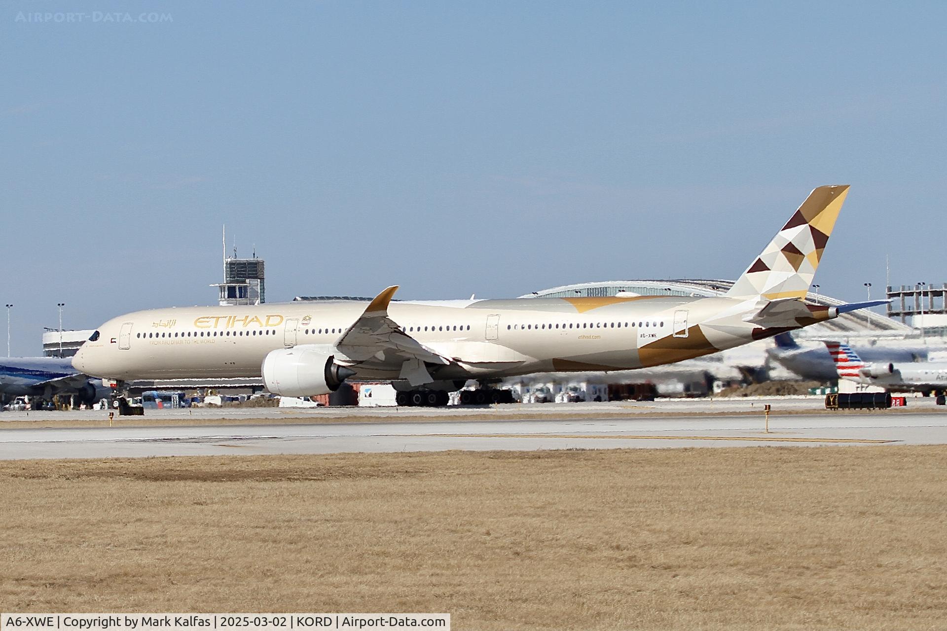 A6-XWE, 2019 Airbus A350-1041 C/N 342, A35K ETIHAD Airbus A350-1000 A6-XWE EDT10 ORD-AUH