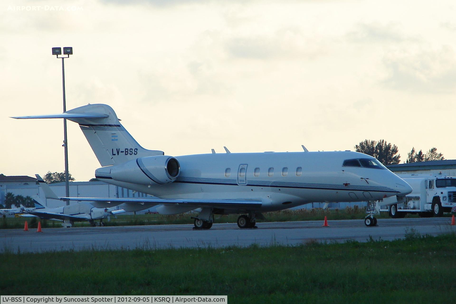 LV-BSS, 2008 Bombardier Challenger 300 (BD-100-1A10) C/N 20219, Bombardier Challenger 300 sits on the ramp at APP Jet Center
