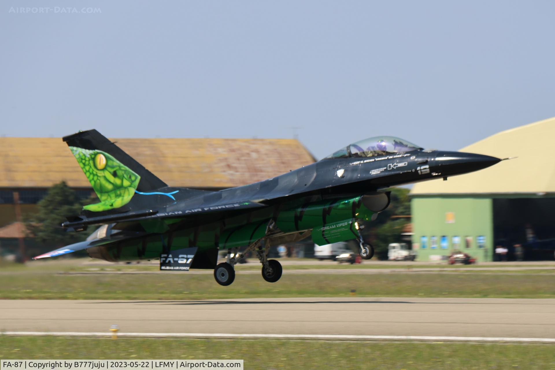 FA-87, SABCA F-16AM Fighting Falcon C/N 6H-87, at Salon 2023