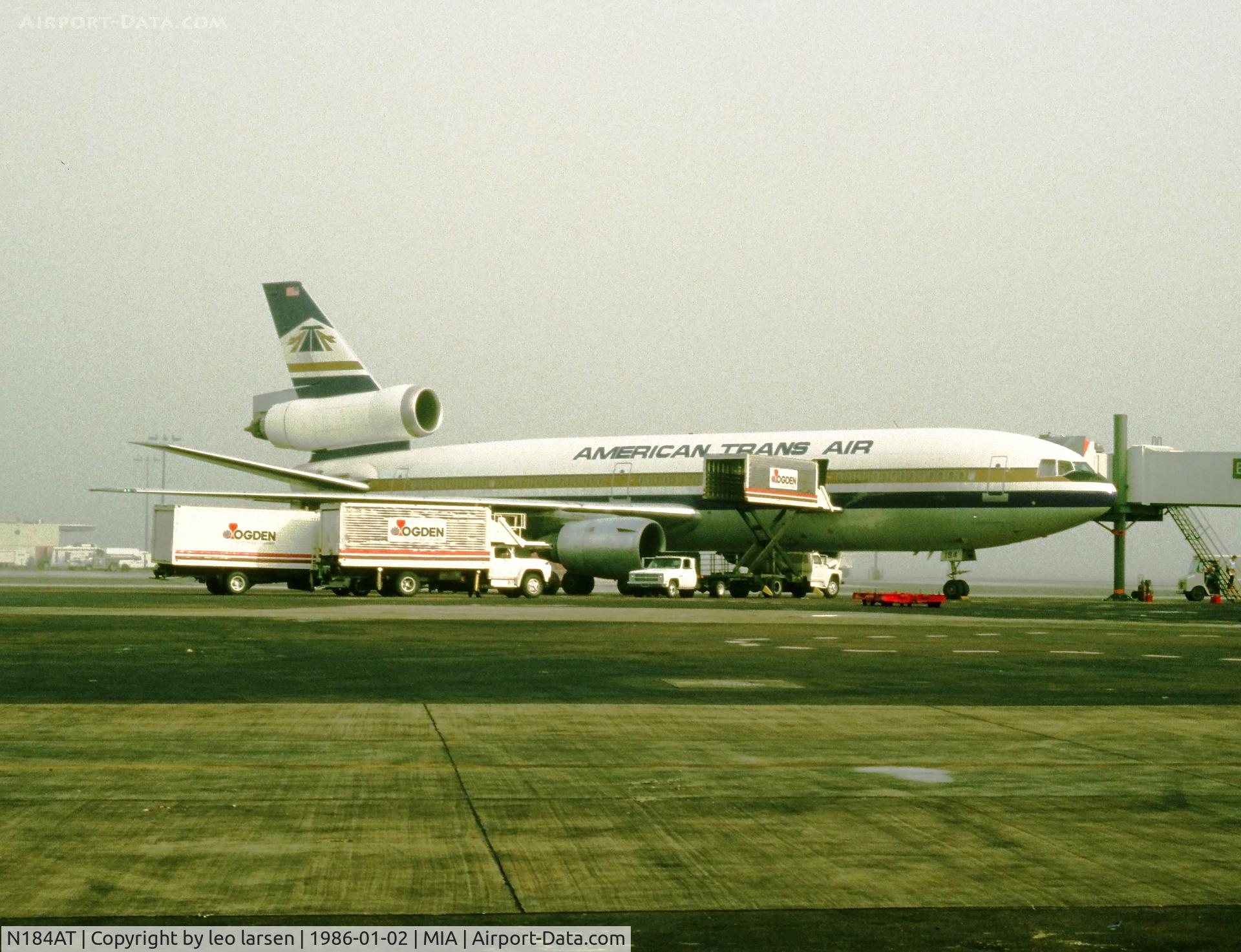 N184AT, 1972 Douglas DC-10-40 C/N 46751, Miami 2.1.1986